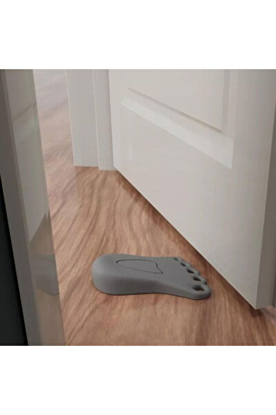 Empria Opritor usa, talpita gri cu banda dublu-adeziva, protectie usa bebelusi previne inchiderea usii