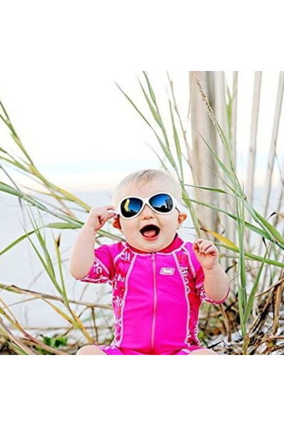 Banz Ochelari de soare pentru copii, 2-5 ani, retro, ovali, albi