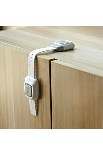 Empria Set 4 sigurante flexibile cu incuietoare dubla pentru usi si sertare, 25 cm, Gri, protectii copii