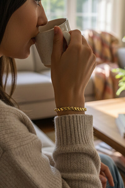 Tupek Store Jeweler Model Gold Color Barley Steel Bracelet – High Quality 17+2cm