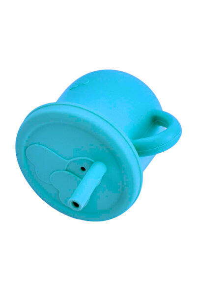 Empria Cana din silicon cu capac si pai, pentru bebelusi, Empria, Blue