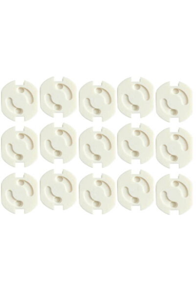 Empria Set 15 bucati sigurante priza cu adeziv, Crem, protectii priza bebe