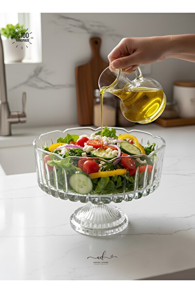 Genel Markalar KRİSTAL DEKOR DANTEL KENAR EL İŞÇİLİĞİ CAM SOFRA SUNUM KASESİ