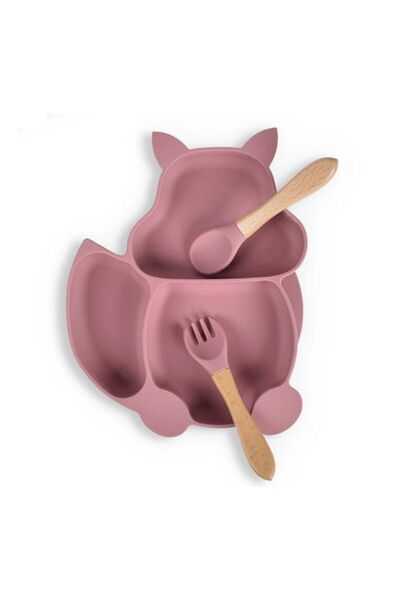 Empria Set complet din silicon fara alergeni pentru diversificare bebe, Roz