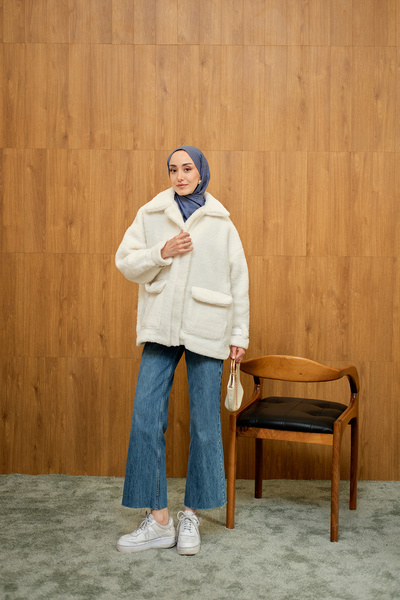 LOCCO Дамско палто Vison - с подплата от флис и маншети