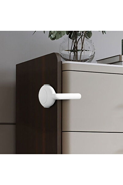 Empria Set blocatoare cu maneta pentru sertar, Empria, 2 bucati, 7.5x4.5x2, Alb/Gri