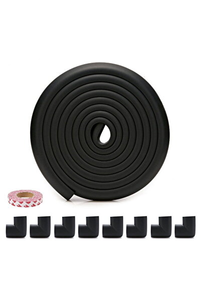 Empria Banda protectie subtire extra lunga 5 m cu 8 coltare incluse, 2.3x0.9x500 cm, Negru, protectii copii