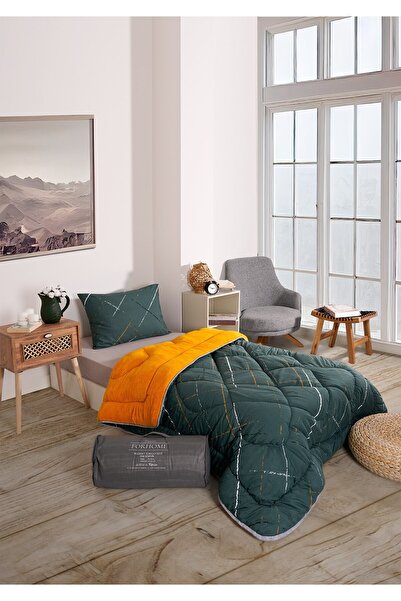 Sudemhome Single Double Sided Luxury Welsoft Elite Quilt Soft Fleece Quilt Pillow Case Reflection Mustard