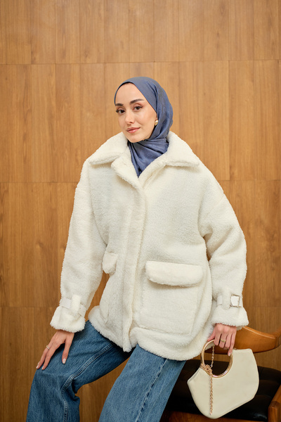 LOCCO Дамско палто Vison - с подплата от флис и маншети