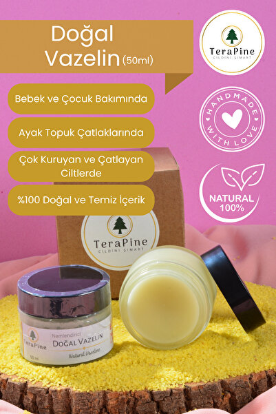 TeraPine Doğal Vazelin 50 ml %100 Doğal Temiz İçerikli Yoğun Nemlendirici, To...