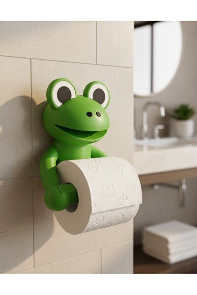 multiogz حامل ورق التواليت بتصميم ضفدع لطيف - منظم مطبوع ثلاثي الأبعاد لديكور...