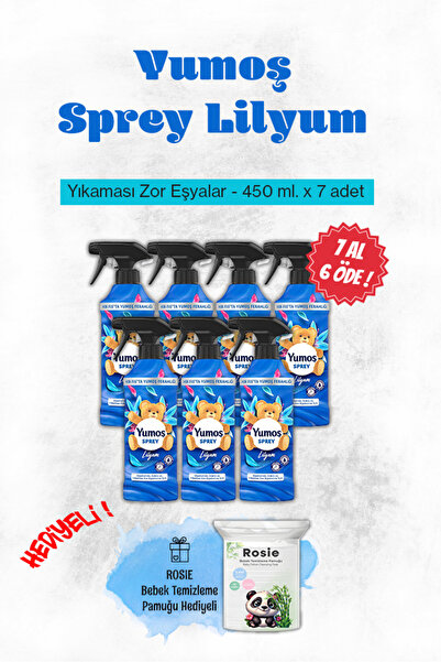 Yumoş 7 AL 6 ÖDE Sprey Lilyum 450 ml, Rosie Pamuk Hediyeli