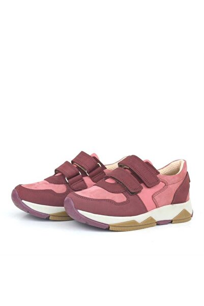 Rakerplus Genuine Leather Claret Red Pink Girls Sneakers Sports Shoes