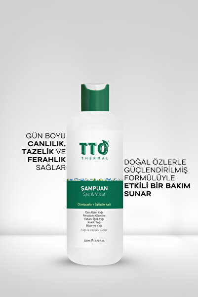 TTO Saç Ve Vücut Şampuanı 500 ml Beyaz (ÇAY AĞACI YAĞI / TEA TREE OIL)