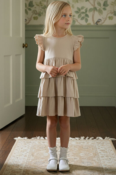 Parla Kids Devojčica, bež haljina u slojevima u stilu princeze