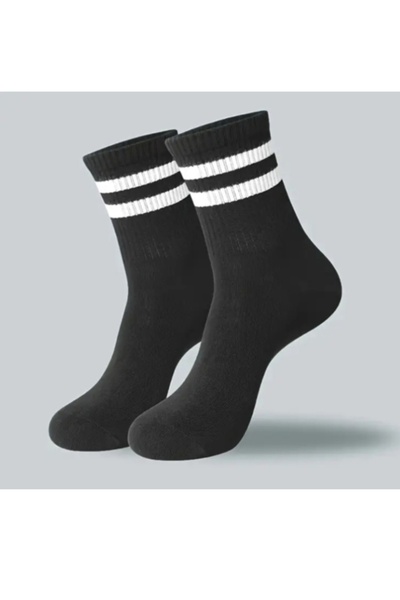 DERMİNA 10 чифта черни колежански чорапи, памук, удобни, до глезена