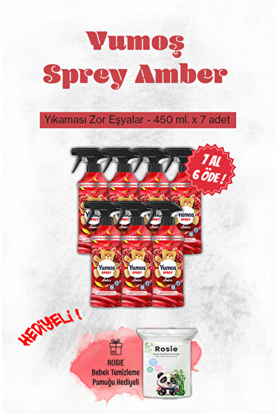 Yumoş Sprey Amber 450 ml 7 Al 6 Öde , Rosie Pamuk Hediyeli