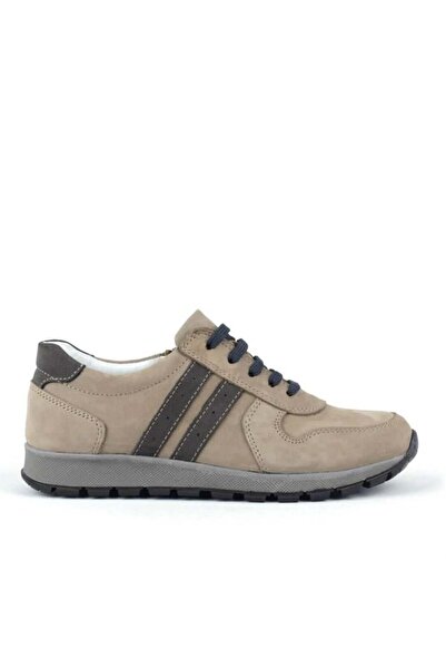 Rakerplus Δερμάτινο Αθλητικό Παπούτσια με φερμουάρ σε χρώμα άμμου