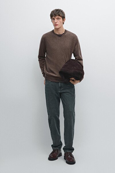 Massimo Dutti Yünlü V yaka triko kazak