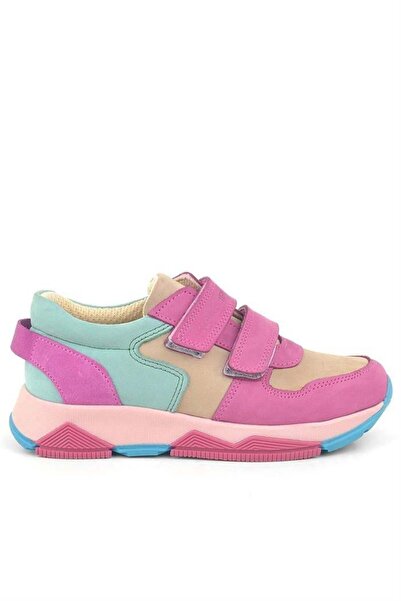 Rakerplus Hakiki Deri Fuşya Pembe Çocuk Sneakers Spor Ayakkabı