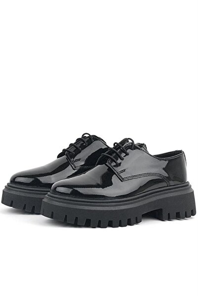 Rakerplus Μαύρα λουστρίνι με κορδόνια Oxford Casual παπούτσια