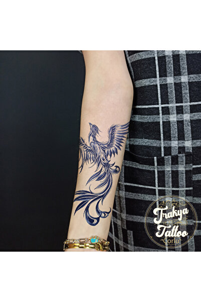 Trakya Tattoo Yarı Kalıcı Dövme Yarım Kol Anka Kuşu Geçici Dövme GZ-857