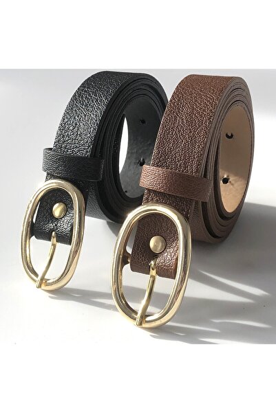 Fiori 2'li Oval Tokalı Kadın Pantolon Kemeri, Ceket Kemeri, Elbise Kemeri, Gömlek Kemeri