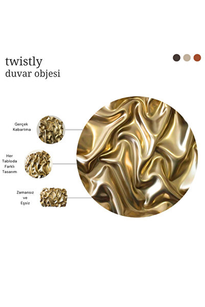 pienosanat Kişiye Özel Sanat Eseri Twistly Parlak Kıvrımlı Tabo Crinkly Cosmo abstract n173