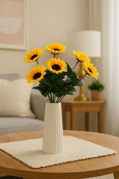 LİZA HOME DECORATION Dekoratif Silindirik El Yapımı Masa Süs ve Hediyelik Vazo