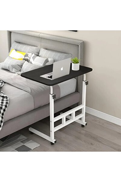 Un Adjustable Height Movable Laptop Table, Simple and Modern Design, Black
