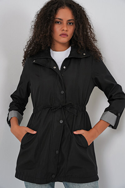 Bigdart 10322 Trenci cu talie adunata - Negru