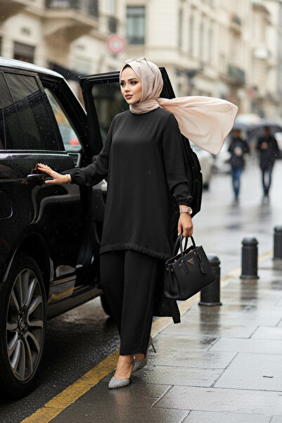 Neva Style 65876S Модель Чорний комплект з двох предметів для мусульманських жінок