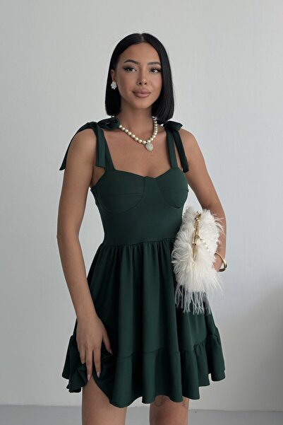 ALFUDO Moda Collection Mini Red Dress with Chest Tie