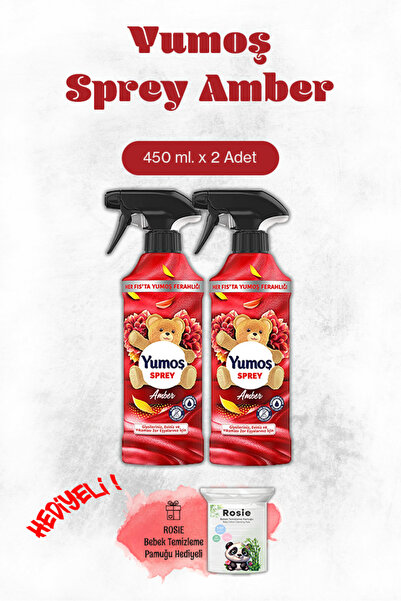 Yumoş Amber Sprey Koku 2 Adet, Rosie Pamuk