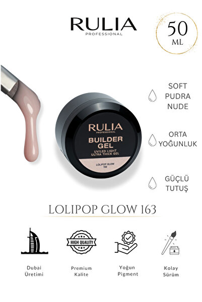 Rulia Professional RULIA Builder Gel Lollipop Glow 163 – Made in Dubai -Pudra...