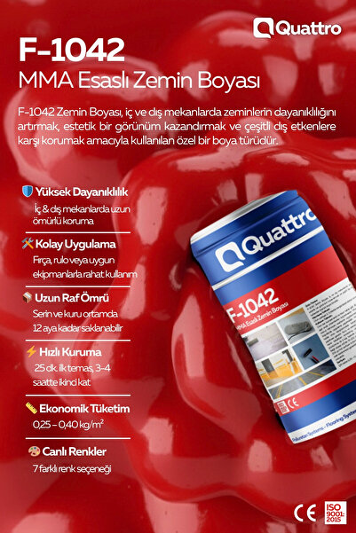 Yeykim Quattro Quattro F-1042 MMA Esaslı Zemin Boyası