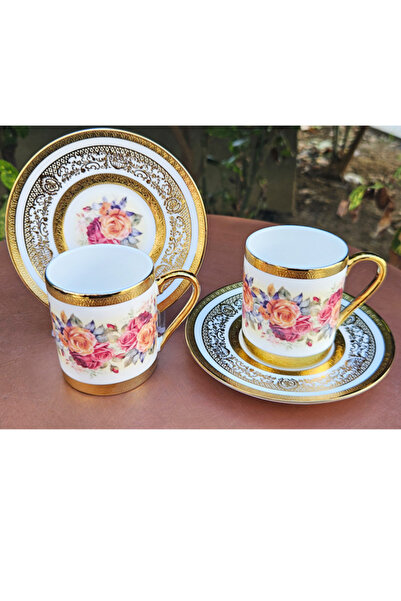 Kosova ikili kahve fincanı büyük gül