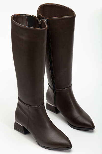 romamod Γυναικείες μπότες με φερμουάρ, ελαστικές, μέχρι το γόνατο, τετράγωνο δάχτυλο, με τακούνι