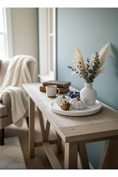 Lina Art hediyelik Dekoratif Tabakta Nazar Boncuk Detaylı Görsel Kabak Seti