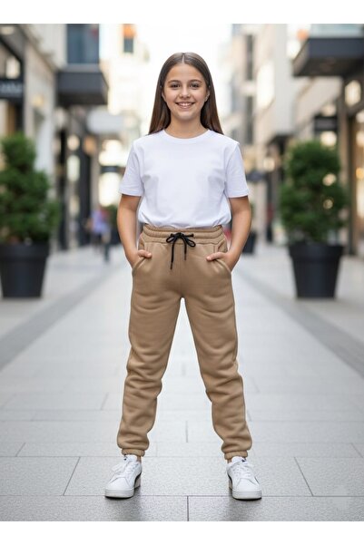 fh fashionhere UNİSEX ÇOCUK KOMPAK KUMAŞ 3 İPLİK ŞARDONLU EŞOFMAN ALTI