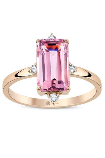 1,60 Karat Pırlanta Pembe Turmalin Yüzük