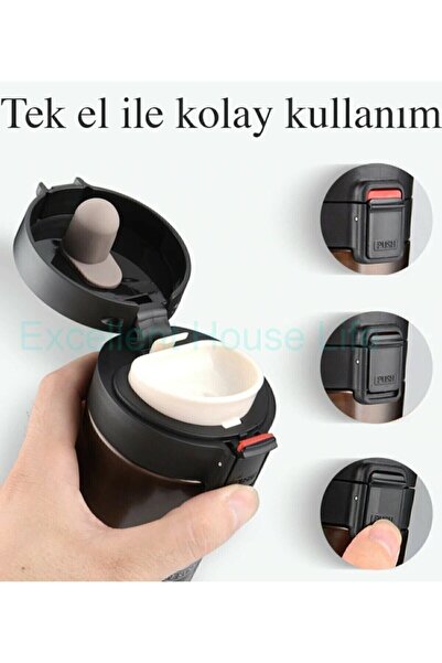 MİSSCAFE Snape Filtreli Çift Katmanlı Mug Termos Bardak 380ml Beyaz