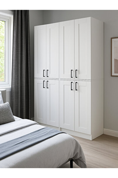 dorpek Arden 4 Kapaklı Gardırop - 182 cm Y, 122 cm G - Genç Odası ve Yatak Odası Gardırop