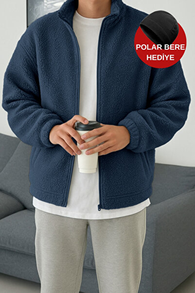 GHASSY CO. Ανδρικό θερμικό εσώρουχο Sherpa Φθινοπωρινό και Χειμερινό με φλις φούτερ με φερμουάρ