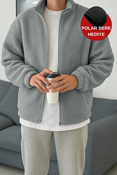 GHASSY CO. Ανδρικό θερμικό εσώρουχο Sherpa Φθινοπωρινό και Χειμερινό με φλις φούτερ με φερμουάρ