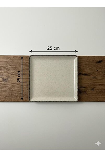 Kütahya Porselen Tan 2 Pieces 25X25 cm Flat Plate Cinnamon (with Emblem)