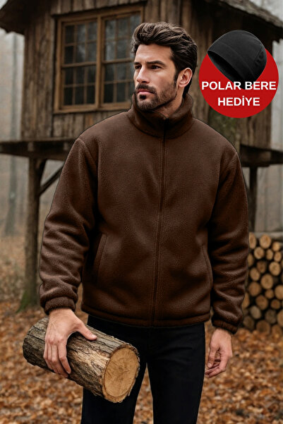 GHASSY CO. سترة رجالية من النوع Pro Thermal Inner Outer Sherpa للخريف والشتاء مزودة بسحاب كامل من القطيفة