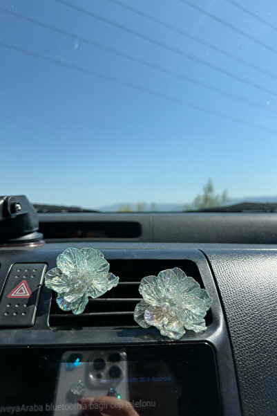 Çiçek Antalya Handmade Glittering Flower Air Conditioner Grille and Glove Box Ornament – Set of 2 Car Interior Decorative Accessories