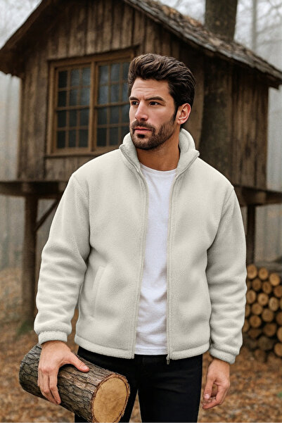 GHASSY CO. سترة رجالية من النوع Pro Thermal Inner Outer Sherpa للخريف والشتاء مزودة بسحاب كامل من القطيفة