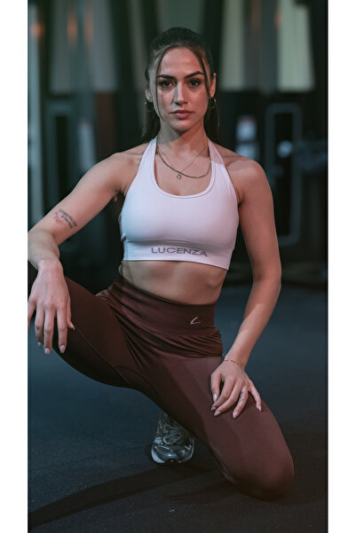 LUCENZA Jerry Kahverengi Dikişsiz Toparlayıcı Düz Tayt